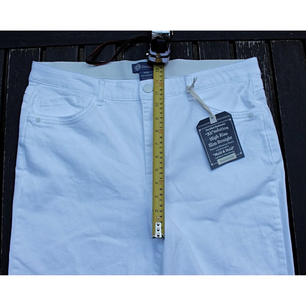 New w/Tags - Democracy Ab-Solution Hi Rise Straight Jeans, Optic White, 18P Plus - Picture 8 of 14